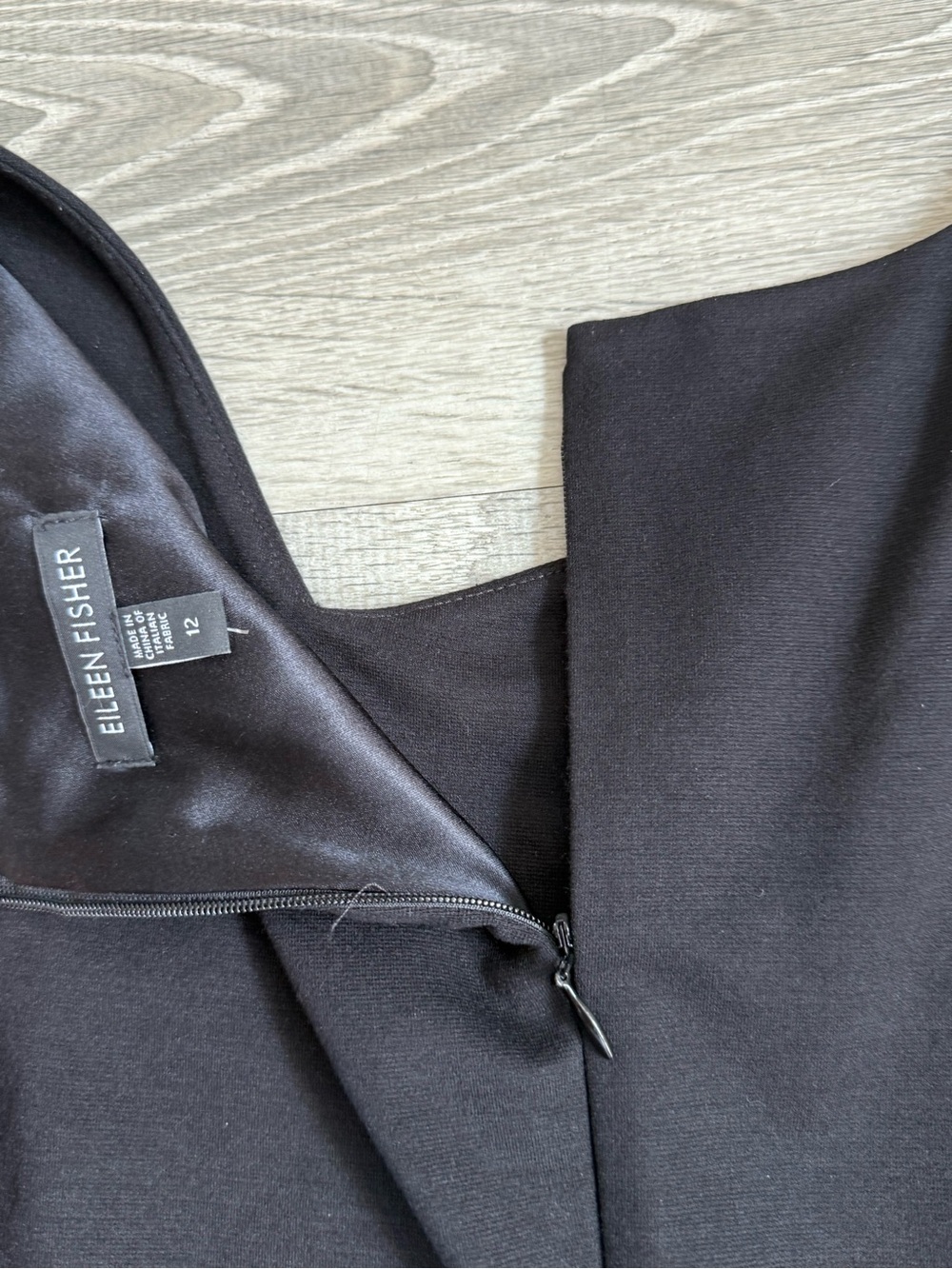 Eileen Fisher Little Black Dress Sleeveless Midi Timeless Staple - Picture 5 of 8